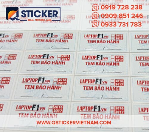 Tem bảo hành mành hình laptop