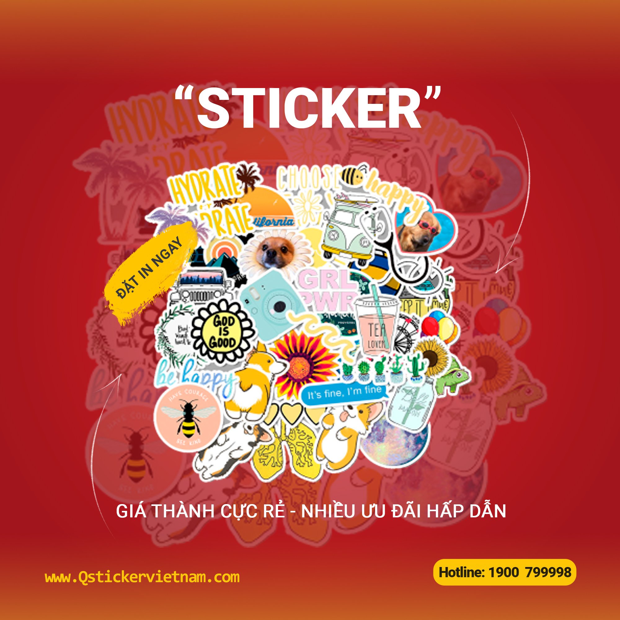 In sticker số lượng ít lấy ngay, giá hợp lý tại Qstickervietnam